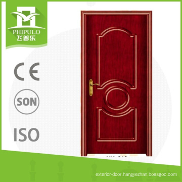 Front gate design exterior pvc safety wood door with heat insulation made in china